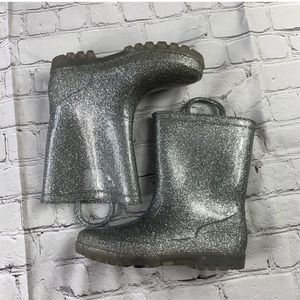 Falls Creek sparkly silver little kids rain boots